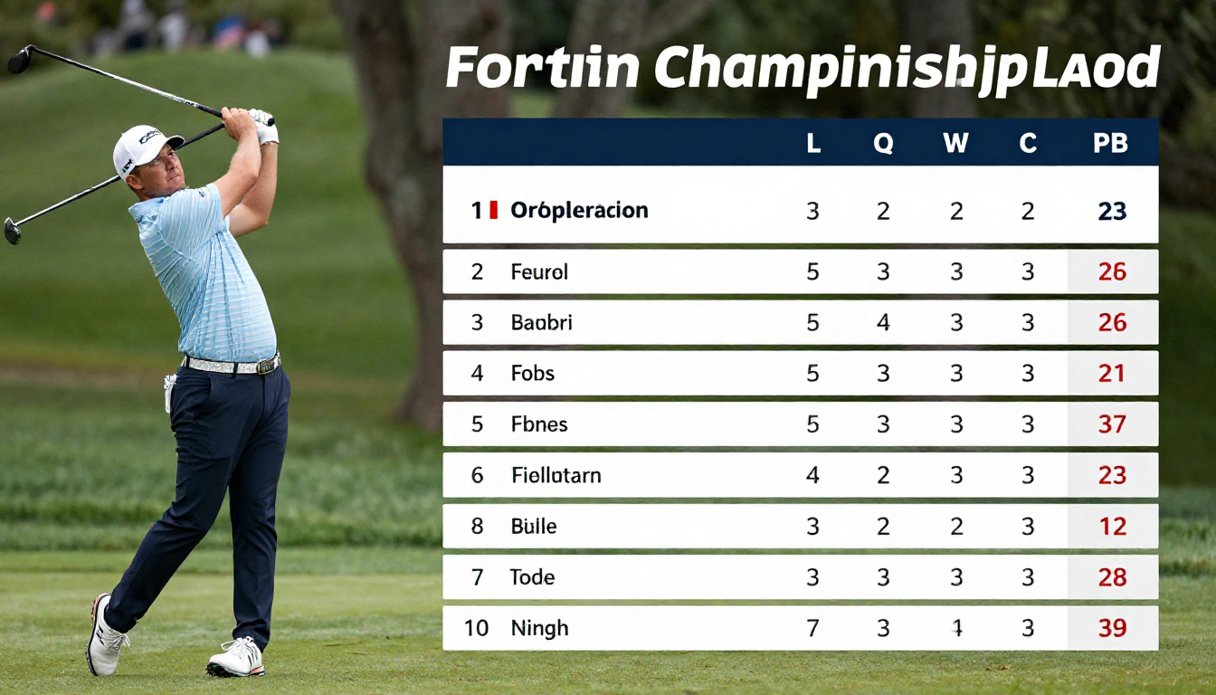 Fortinet Championship Leaderboard – Aktuelle Ergebnisse, Spielerleistungen und spannende Einblicke in das PGA-Turnier